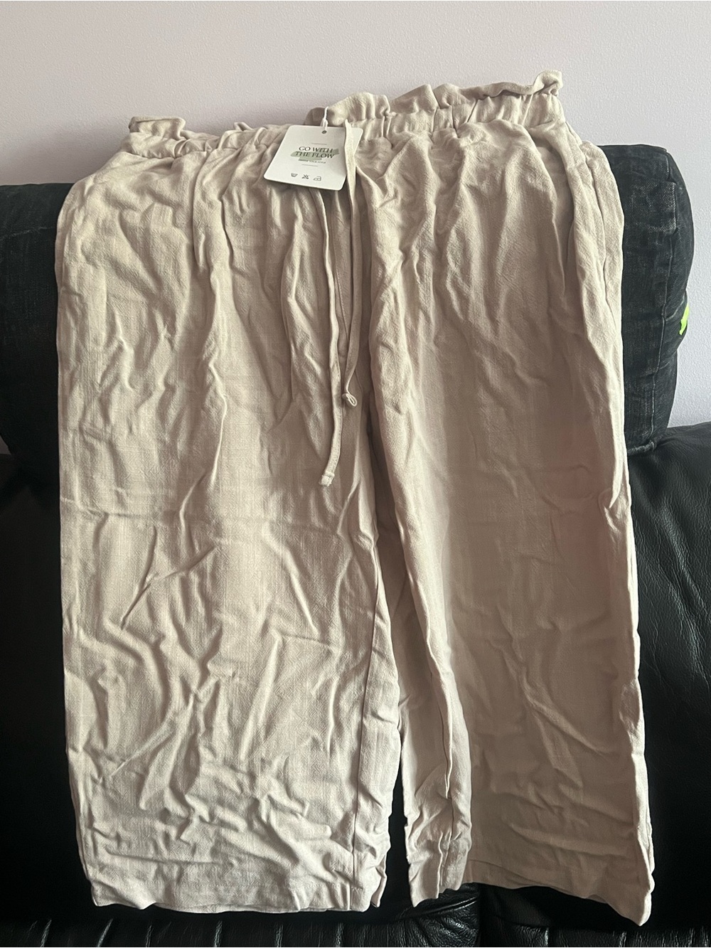 Light Beige Drawstring Casual Pant with 2 side pockets.